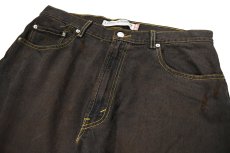 画像2: Deadstock Levi's 569 Damaged Denim Pants Reactive Dye Brown リーバイス (2)