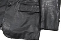 画像3: Used Leather Tailored Jacket Black (3)