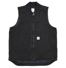 画像1: Used Carhartt Duck Vest Black (1)