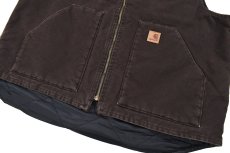 画像3: Used Carhartt Duck Vest Dark Brown (3)