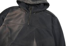 画像2: Used Carhartt Quarter Zip Sweat Hoodie Fade Black (2)