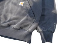 画像3: Used Carhartt Quarter Zip Sweat Hoodie Fade Navy (3)