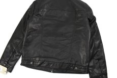 画像7: Levi's Faux Leather Trucker Sherpa Jacket Black リーバイス (7)