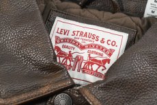 画像5: Levi's Faux Leather Trucker Sherpa Jacket Brown リーバイス (5)