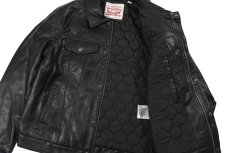 画像6: Levi's Faux Leather Trucker Sherpa Jacket Black リーバイス (6)