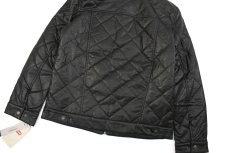 画像6: Levi's Faux Leather Quilted Trucker Jacket Black リーバイス (6)