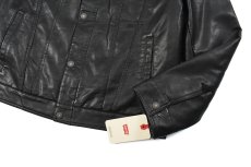 画像3: Levi's Faux Leather Trucker Sherpa Jacket Black リーバイス (3)