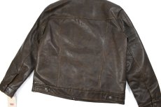 画像7: Levi's Faux Leather Trucker Sherpa Jacket Brown リーバイス (7)