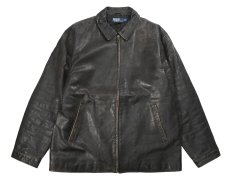 画像1: Used Polo Ralph Lauren Leather Jacket Black (1)