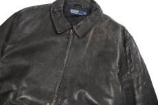 画像2: Used Polo Ralph Lauren Leather Jacket Black (2)