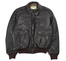 画像1: Used L.L.Bean Type A-2 Leather Jacket Brown made in USA (1)