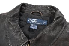 画像4: Used Polo Ralph Lauren Leather Jacket Black (4)