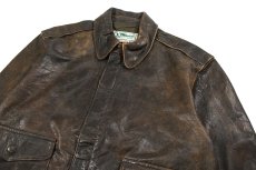 画像2: Used L.L.Bean Type A-2 Leather Jacket Brown made in USA (2)