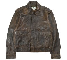 画像1: Used L.L.Bean Type A-2 Leather Jacket Brown made in USA (1)