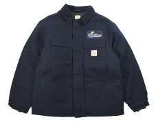 画像1: Used Carhartt Duck Insulated Traditional Coat Navy "CSM" (1)