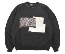 画像1: Used Hanes Raglan Sleeve Customized Sweat Shirt Black (1)