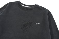 画像2: Used Nike Damaged Sweat Shirt Black (2)