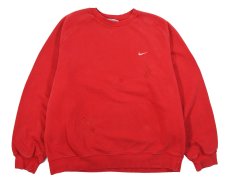 画像1: Used Nike Damaged Raglan Sleeve Sweat Shirt Burgundy (1)