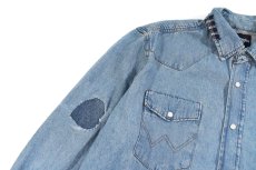 画像4: Used Wrangler Damaged Denim Western shirt (4)