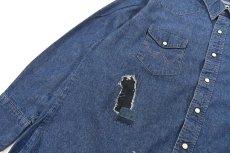 画像3: Used Wrangler Damaged Denim Western Shirt (3)