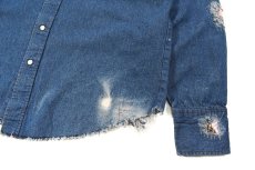 画像3: Used Wrangler Damaged Denim Western Shirt (3)