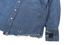 画像3: Used Wrangler Damaged Denim Western Shirt (3)