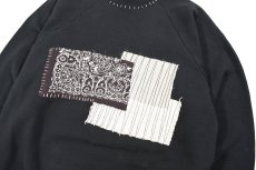 画像2: Used Hanes Raglan Sleeve Customized Sweat Shirt Black (2)