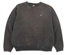 画像1: Used Nike Damaged Sweat Shirt Black (1)