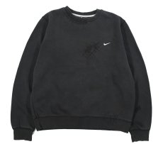 画像1: Used Nike Damaged Sweat Shirt Black (1)