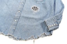 画像3: Used Wrangler Damaged Denim Western Shirt (3)