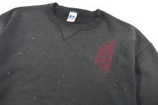 画像2: Used Russell Athletic Damaged Sweat Shirt Black made in USA (2)