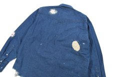 画像6: Used Wrangler Damaged Denim Western Shirt (6)