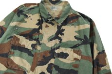 画像2: Used Us Military Studded Ripstop BDU Coat Woodland Camo (2)