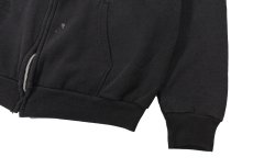 画像3: Used Hanes Damaged Zip Sweat Hoodie Black made in USA (3)