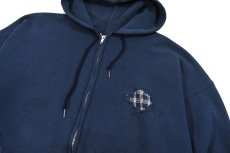 画像2: Used Better Basics by Tultex Damaged Zip Sweat Hoodie Navy made in USA (2)