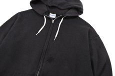 画像2: Used Hanes Damaged Zip Sweat Hoodie Black made in USA (2)