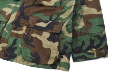 画像3: Used Us Military Studded Ripstop BDU Coat Woodland Camo (3)