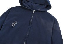 画像2: Used Jerzees Damaged Zip Sweat Hoodie Navy made in USA (2)