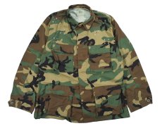 画像1: Used Us Military Studded Ripstop BDU Coat Woodland Camo (1)