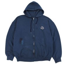 画像1: Used Better Basics by Tultex Damaged Zip Sweat Hoodie Navy made in USA (1)