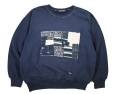 画像1: Used Customized Sweat Shirt Navy (1)