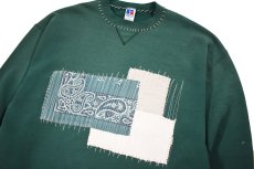 画像2: Used Russell Athletic Customized Sweat Shirt Green made in USA (2)