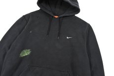 画像2: Used Nike Damaged Sweat Hoodie Black (2)