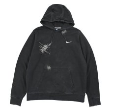 画像1: Used Nike Damaged Sweat Hoodie Black (1)