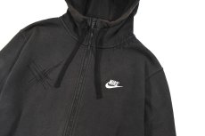 画像2: Used Nike Damaged Zip Sweat Hoodie Black (2)