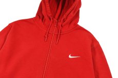 画像2: Used Nike Damaged Zip Sweat Hoodie Red (2)