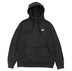 画像1: Used Nike Damaged Zip Sweat Hoodie Black (1)