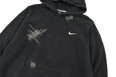 画像2: Used Nike Damaged Sweat Hoodie Black (2)