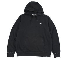 画像1: Used Nike Damaged Sweat Hoodie Black (1)