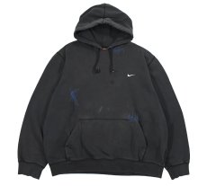 画像1: Used Nike Damaged Sweat Hoodie Black (1)